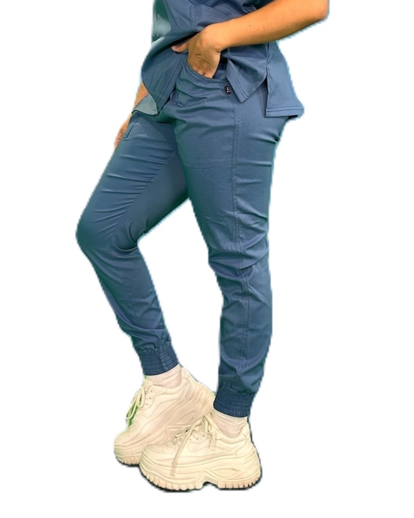 [M81204 444 ECH] zittro Pantalón Médico Stretch Jogger Mujer Azul Acero (ECH)