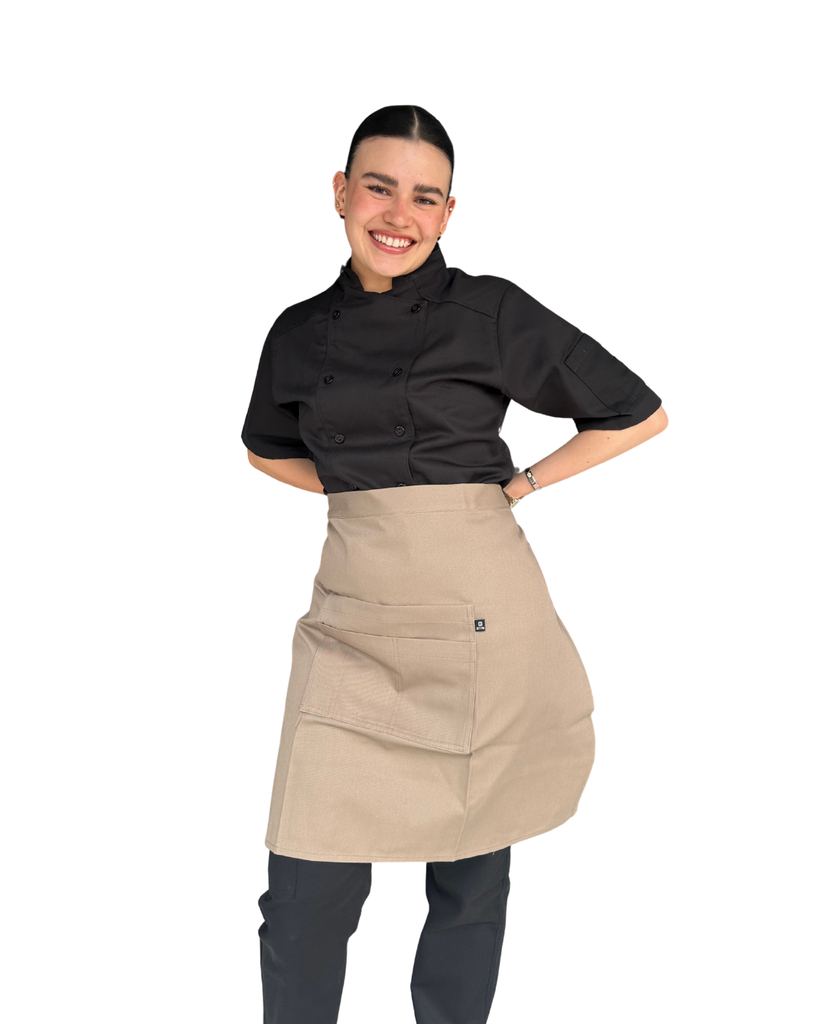 [R92351-223 M] zittro Medio mandil delantal chef Canela. R92351-223