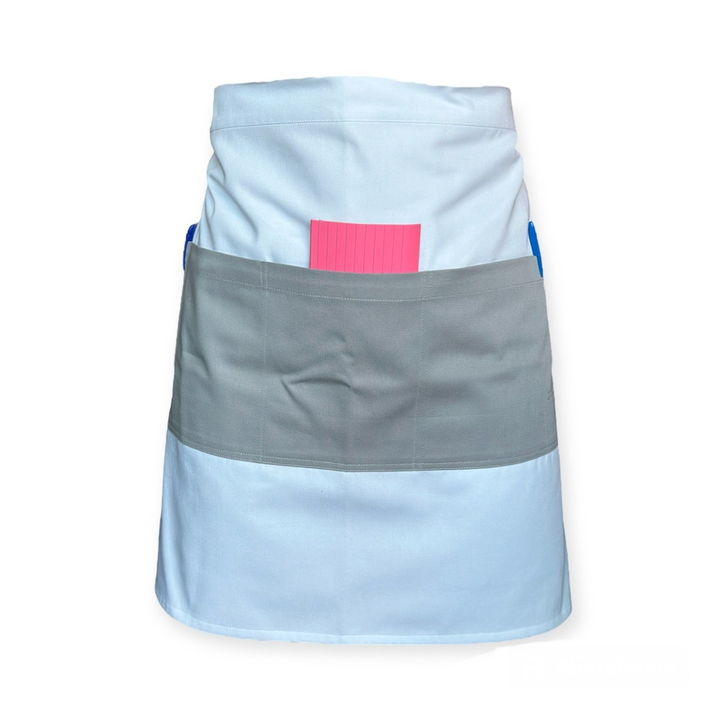 zittro Medio mandil delantal color Block Blanco/Gris Perla R92305-100