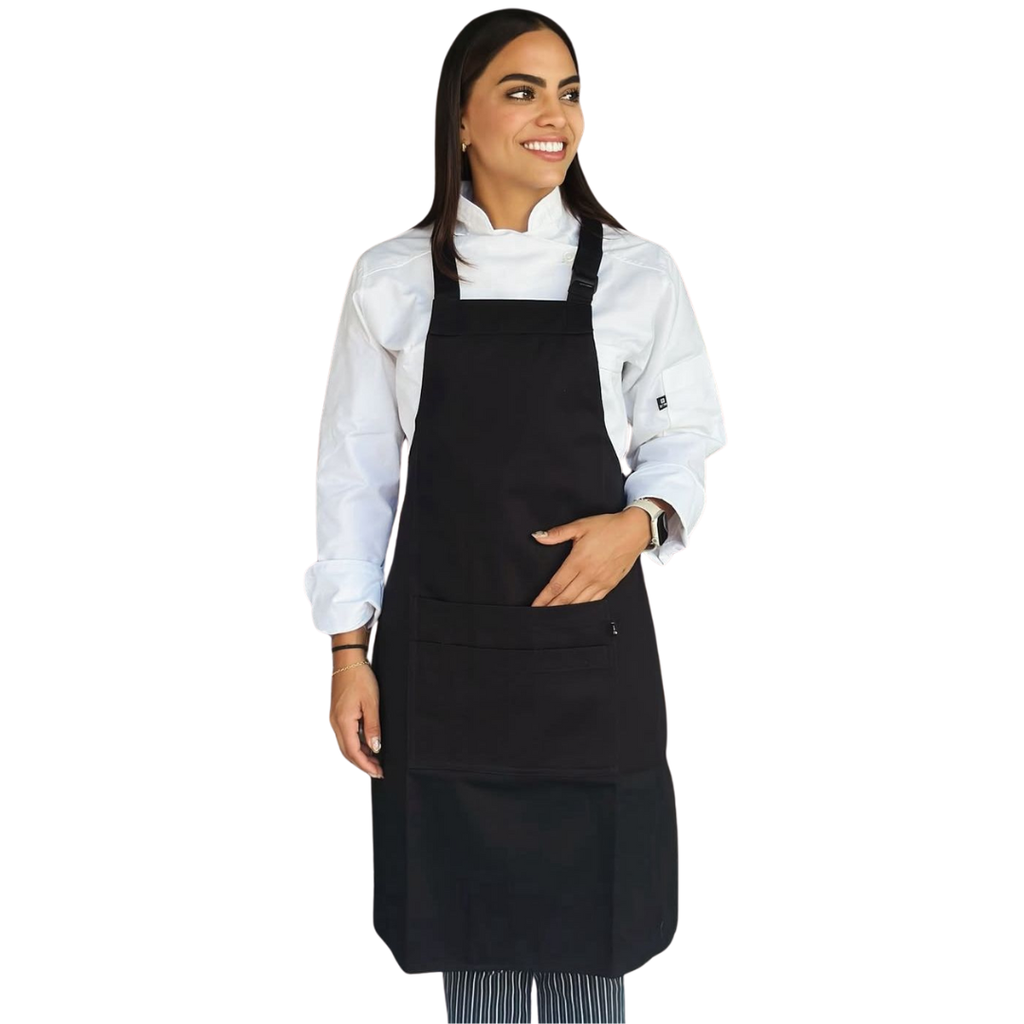 [R92301-001] zittro Mandil Delantal Chef Unisex Negro